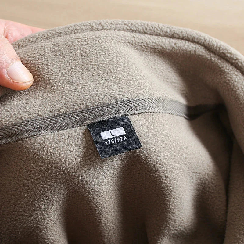 Heat Storage Double-sided Fleece Pullover Autumn Winter Outdoor Windproof Warm Semi-zipper Stand Collar Casual Sweatshirt Jacket voguable