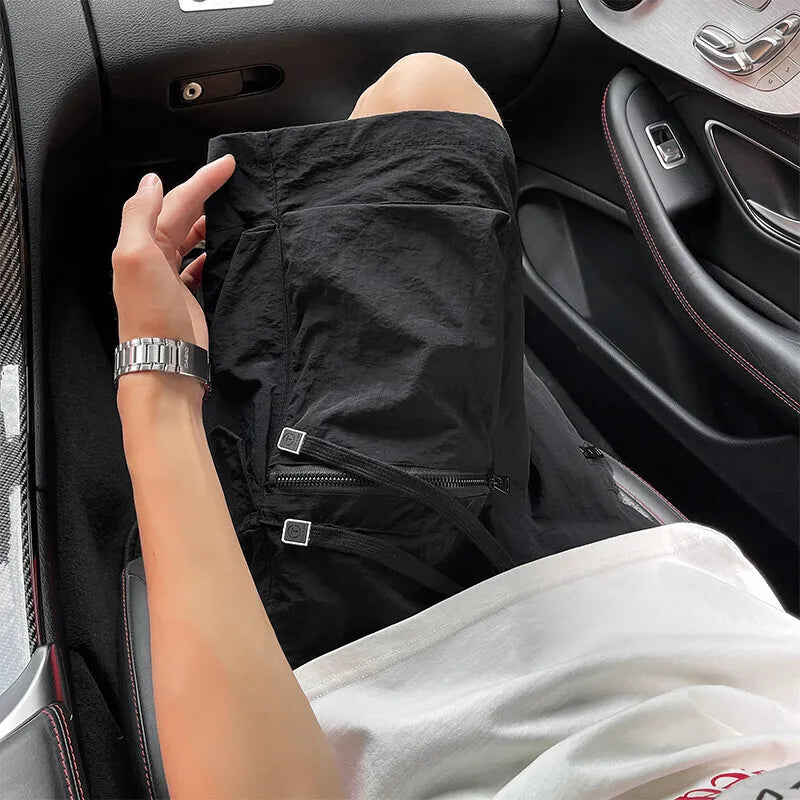 Summer Thin Shorts Men Fashion Retro Pocket Shorts Men Japanese Streetwear Hip-hop Loose Cargo Shorts Mens Beach Shorts M-4XL voguable