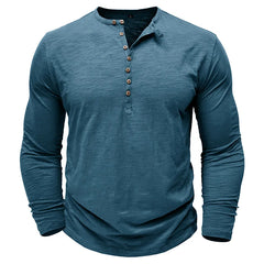 Spring Autumn Fashion Round Neck Long Sleeve Solid T-Shirts Men's Clothing Button Bottoming Shirt Korean Casual All-match Tops voguable
