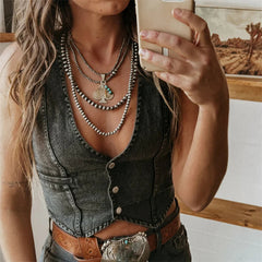 Denim Tank Tops for Women Summer Solid Color V Neck Single Breasted Sleeveless Jeans Vest y2k Waistcoat Streetwear voguable