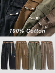 Autumn New Cargo Pants Men Multi-Pockets Cotton Casual Wide Pants Male Workwear Loose Straight Trousers Big Size 7XL 8XL voguable
