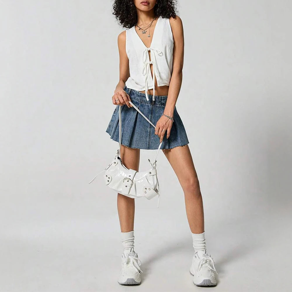 Blouses Spring Summer Fitting Slim Casual Lace-Up Sleeveless V-Neck Daily Blouses For Women voguable