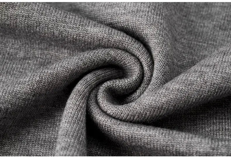 Men's Light Luxury Knit Mock Neck Sweater Autumn Winter Fashion Korean Long Sleeve Streetwear Leisure All-match Knitwear voguable