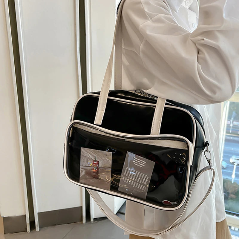 1pcs Women's shoulder bag Handbag for women CuteTransparent Pocket Style Shoulder Purse Women's shoulder bag voguable