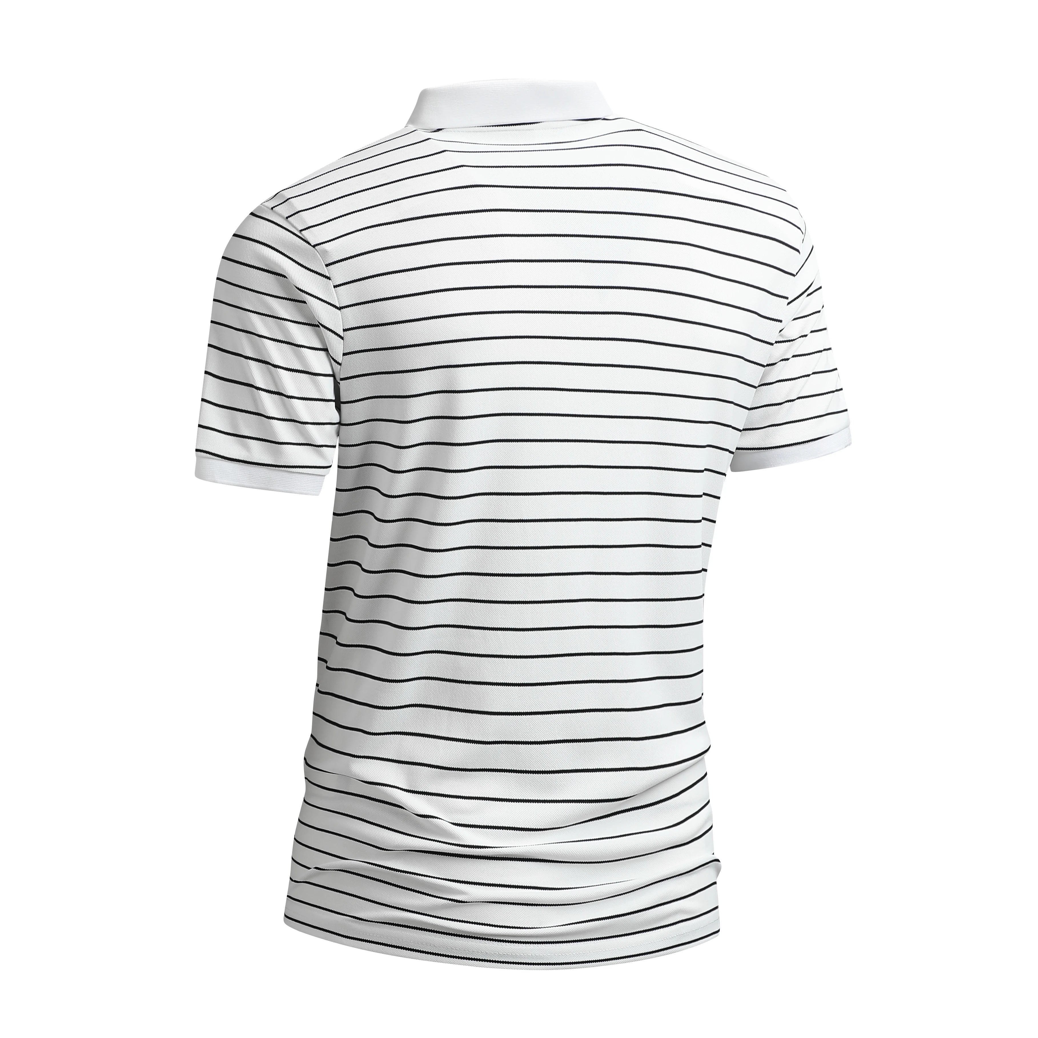 Voguable  Summer POLO Shirt New Men's Light Luxury Ice Silk Striped Lapel Business Style Casual Short Sleeves voguable