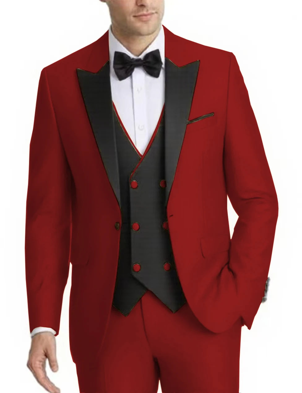 Voguable  Elegant 2-Piece Men's Tuxedo Suit Customized Blazer And Pants Set Fashionable Wedding Business Mens Suit voguable