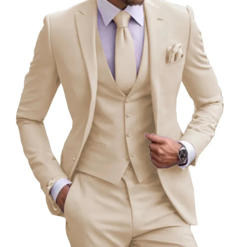 Voguable  XS-6XL New Blazer+Vest+Pants Men's Fashion Business Gentleman Professional Formal Dress  Version Banquet Dress Suit voguable