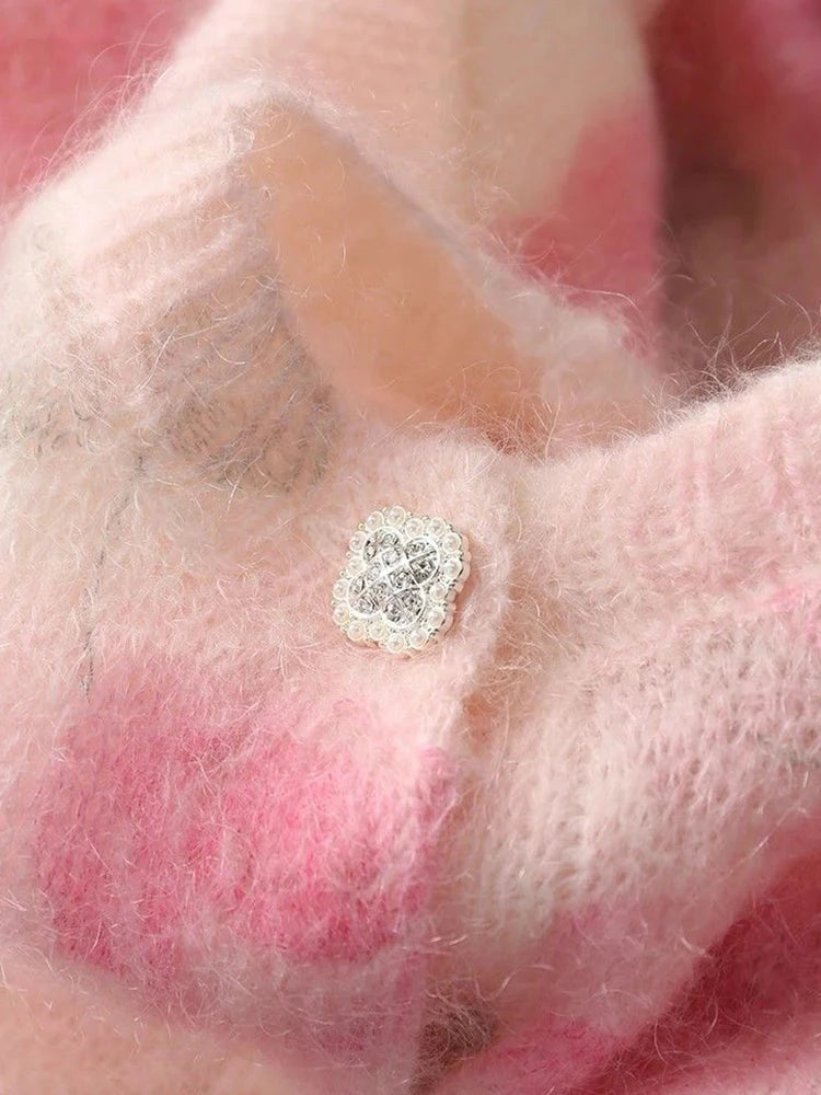 Elegant Floral Sweet Cardigan Sweaters Women Long Sleeve Lazy Wind Vintage Knitted Coats Fall New O Neck Single Breasted Tops voguable