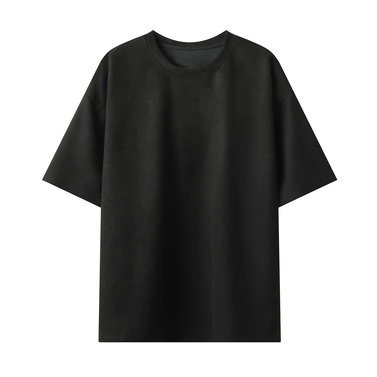 Summer Short-sleeved T-shirt Men Oversized Casual Suede T Shirt Men Streetwear Loose Solid Color O-neck Tshirt Mens Top M-3XL voguable