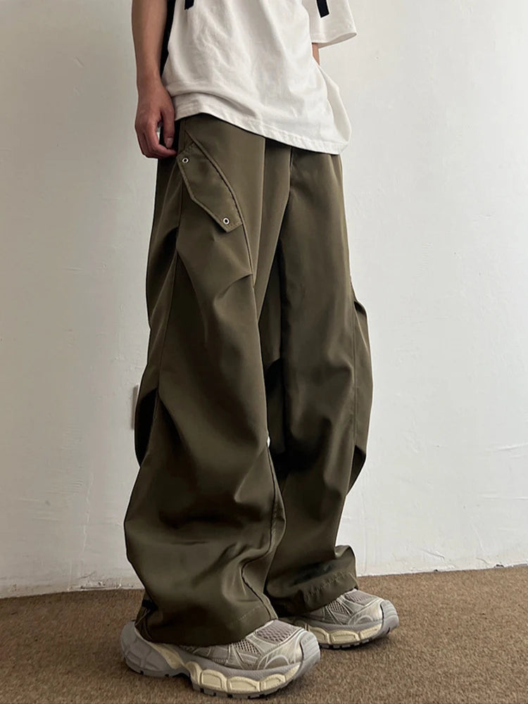 Voguable  Techwear Parachute Cargo Pants Men Hip Hop Wide Leg Trousers Male Quick Drying Streetwear Loose Oversize Korean Hip Hop voguable