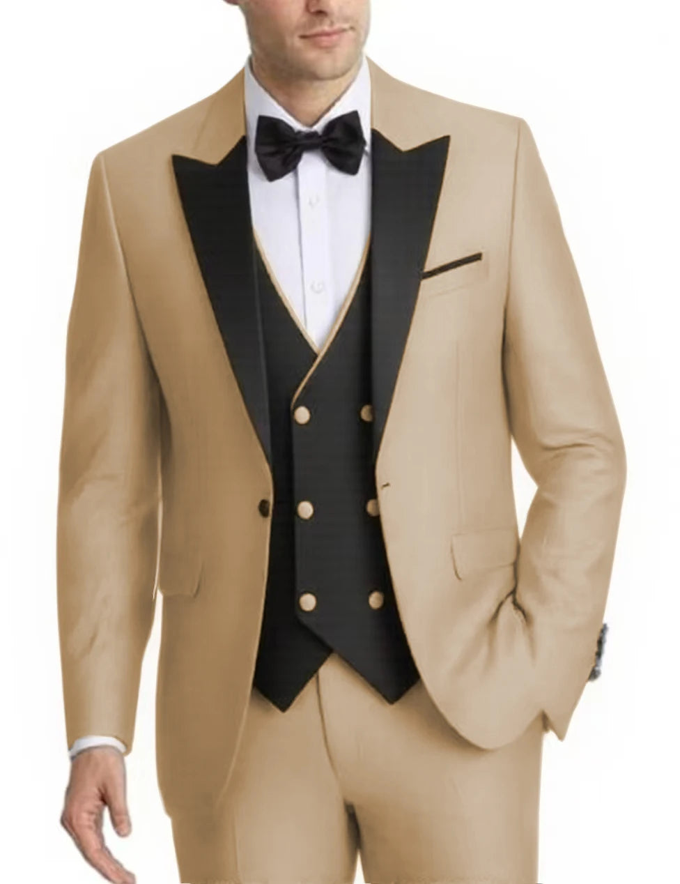 Voguable  Elegant 2-Piece Men's Tuxedo Suit Customized Blazer And Pants Set Fashionable Wedding Business Mens Suit voguable