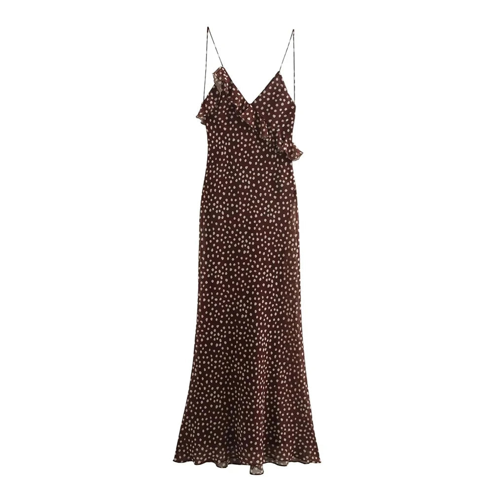 Dresses Spring Summer Fashion Casual Polka Dot Sleeveless V-Neck Maxi Party Shift Dresses For Women voguable