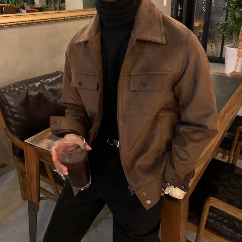 Voguable Winter Thickened Jacket Men Warm Fashion Casual Thick Suede Jackets Mens Streetwear Korean Loose Short Coat Men Outwear M-2XL voguable