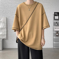 Summer Short Sleeve T-shirt Men Fashion Casual White Oversized T Shirt Men Streetwear Hip Hop Loose O-Neck Tshirt Mens Top S-2XL voguable