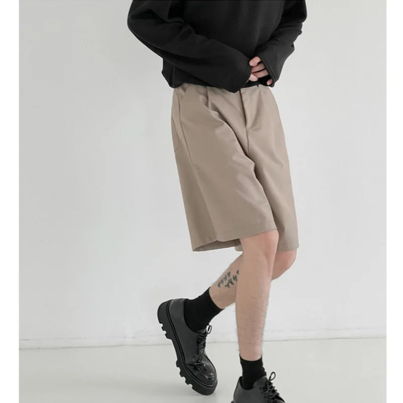 Summer Suit Shorts Men Fashion Social Mens Dress Shorts Korean Loose Straight Casual Shorts Mens Office Formal Shorts M-2XL voguable