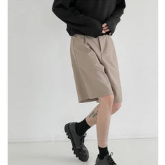 Summer Suit Shorts Men Fashion Social Mens Dress Shorts Korean Loose Straight Casual Shorts Mens Office Formal Shorts M-2XL voguable