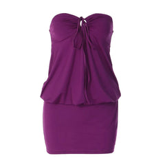 Voguable  European and American new sexy V-neck chest wrap stitching lace loose hollowed-out design hip dress voguable