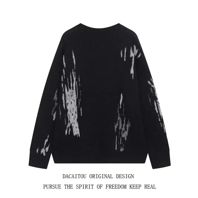 Japanese Trendy Men's Sweaters Light Luxury Knitted Color Clashing O Neck Long Sleeve Pullover Casual High Street Knitwear M-3XL voguable