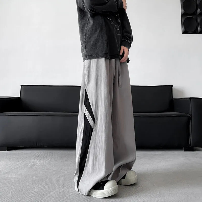 Unisex Summer Outdoor Loose Casual Pants men Sports Trousers Two Tone Design Lightweight Breathable Hiking Travel Elastic Waist voguable