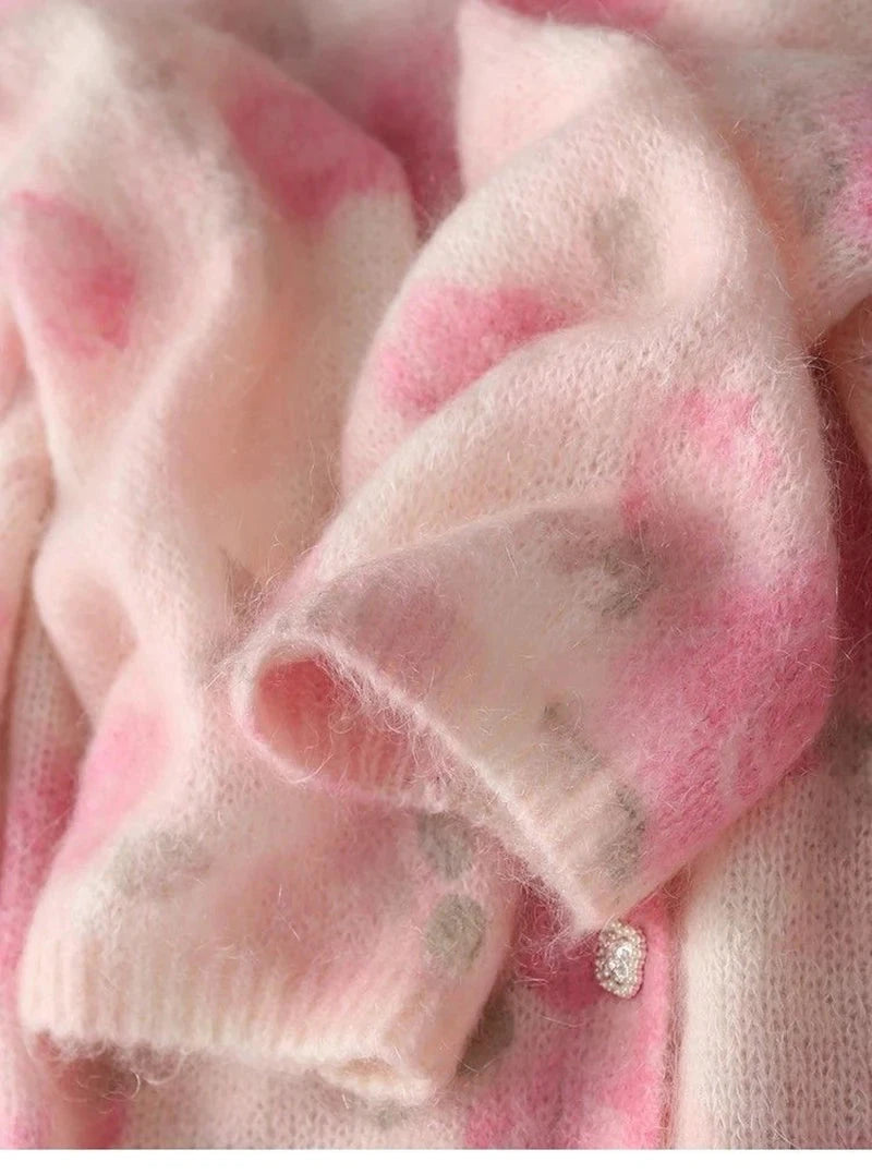 Elegant Floral Sweet Cardigan Sweaters Women Long Sleeve Lazy Wind Vintage Knitted Coats Fall New O Neck Single Breasted Tops voguable