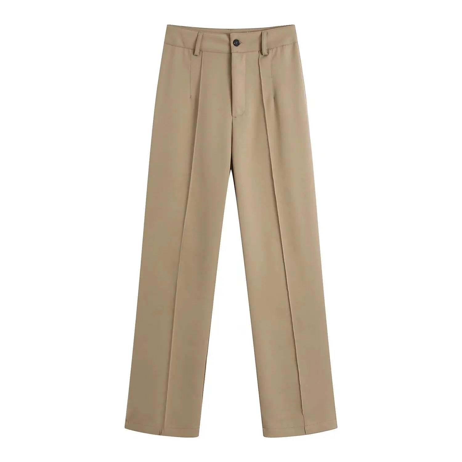 Ardm High Waisted Casual White Trousers Women Brown Stright Pants Office Lady Korean Style Women  Pantalones voguable