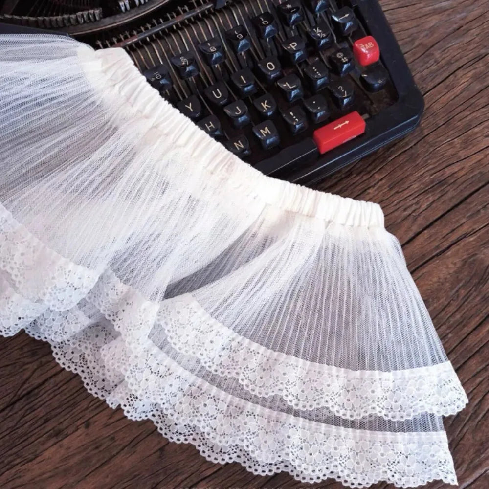 Voguable  Korea Minority Personalized Lace Cake Skirt Fart Curtain Ballet Mesh Pleated Faldas New High Waist Small Fellow Skirts voguable