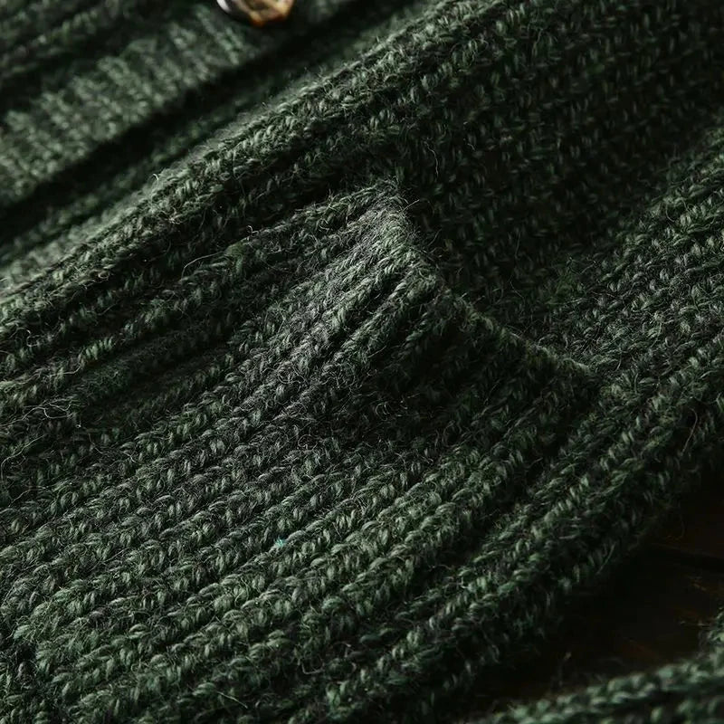 American High-end Knit Cardigan Men's Stand Collar Sweater Cardigan Korean 2025 New Spring Autumn New Sweater Button Jacket Chic voguable