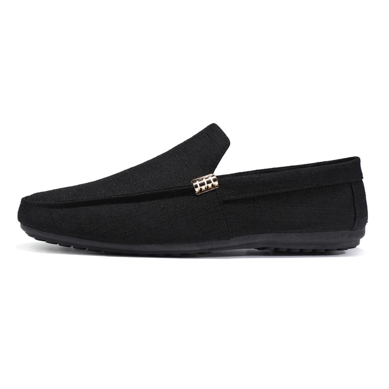 Voguable  Mens Canvas Slip On Loafers Fashion Dress Driving Shoes Formal Wedding Party Casual Flats Plus Size Comfortable Office Wear voguable