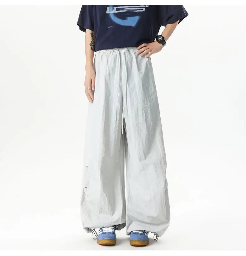 Unisex Pants Wide Leg Athletic Lounge Pants Spring Summer Lightweight Stretch Waist Casual Sportswear Joggers Loose Thin Comfort voguable