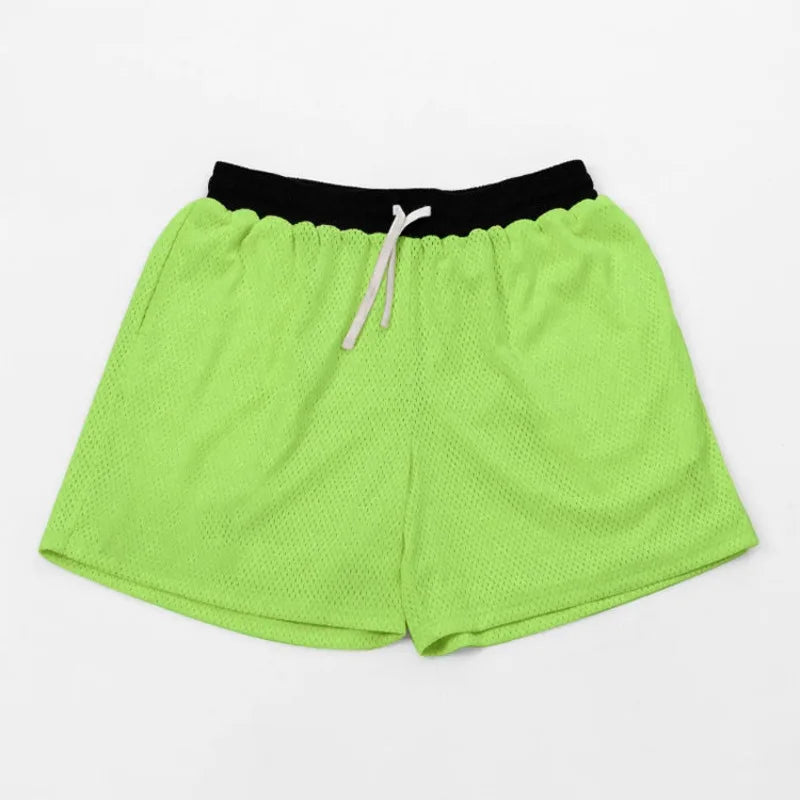 Sports Men's Shorts Mesh Quick Dry Patchwork Fitness Basketball Running American Casual Shorts Outdoor Breathable Beach Pants voguable
