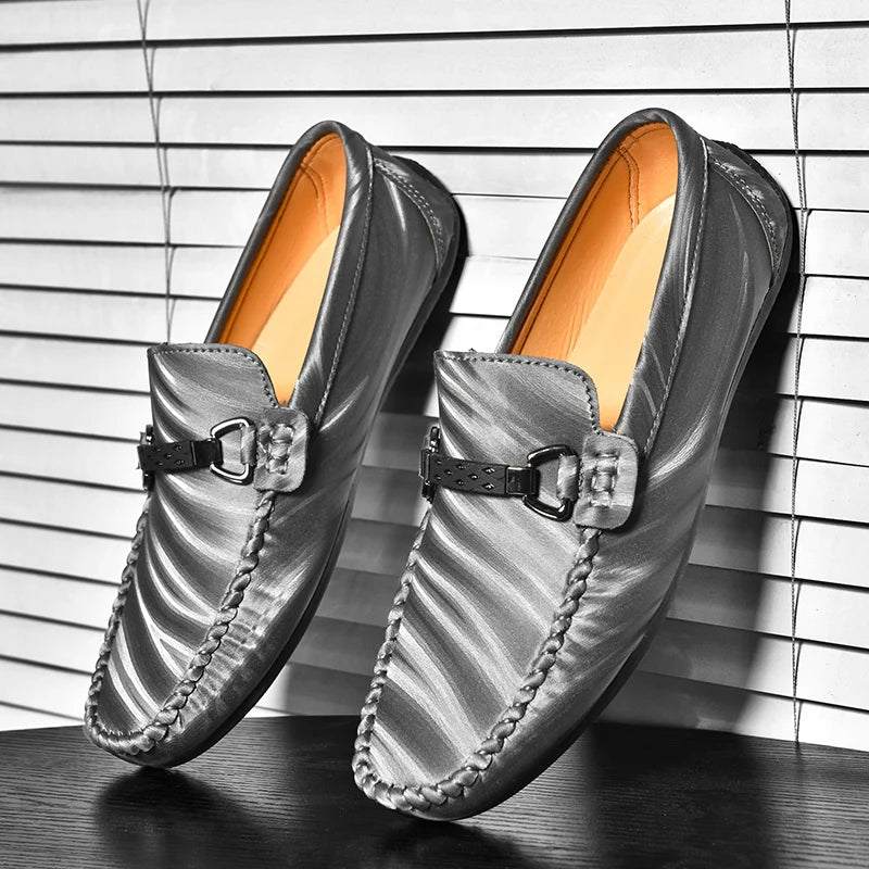 Voguable  Men's Genuine Leather Loafers Plus Size Slip-On Breathable Casual Business Driving Shoes Retro Handmade Spring Autumn flats voguable