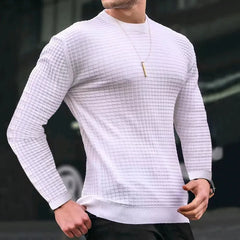 New Fashion Men's Casual Long sleeve Slim Fit Basic Knitted Sweater Pullover Male Round Collar Autumn Winter Tops Cotton T-shirt voguable