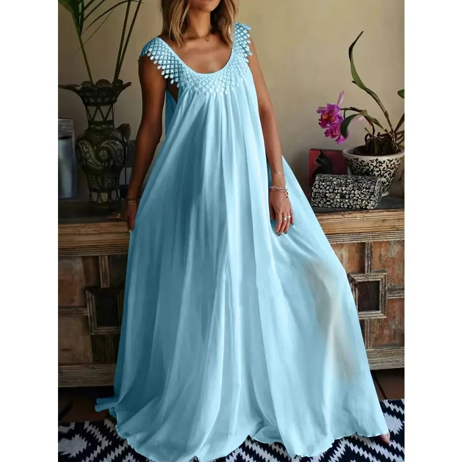 Voguable  Summer European and American -   simple solid color high-end jumpsuit long dress voguable