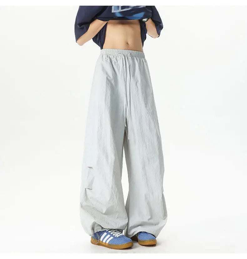 Unisex Pants Wide Leg Athletic Lounge Pants Spring Summer Lightweight Stretch Waist Casual Sportswear Joggers Loose Thin Comfort voguable