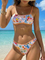 Voguable  Strappy Bikinis Women Sexy Printed Swimsuit Padded Swimwear Female Bathers Bathing Swimming Swim Suit Beachwear XL voguable