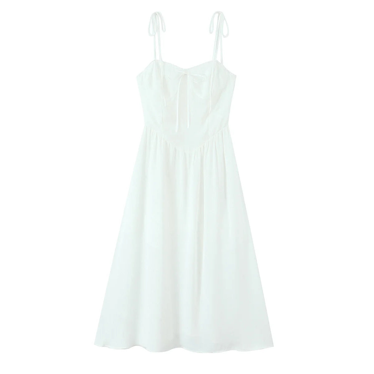 French Retro Floral Print Bow Sexy Spaghetti Straps Dress Women Elegant A-line Midi Casual Summer Dresses Holiday Robe voguable