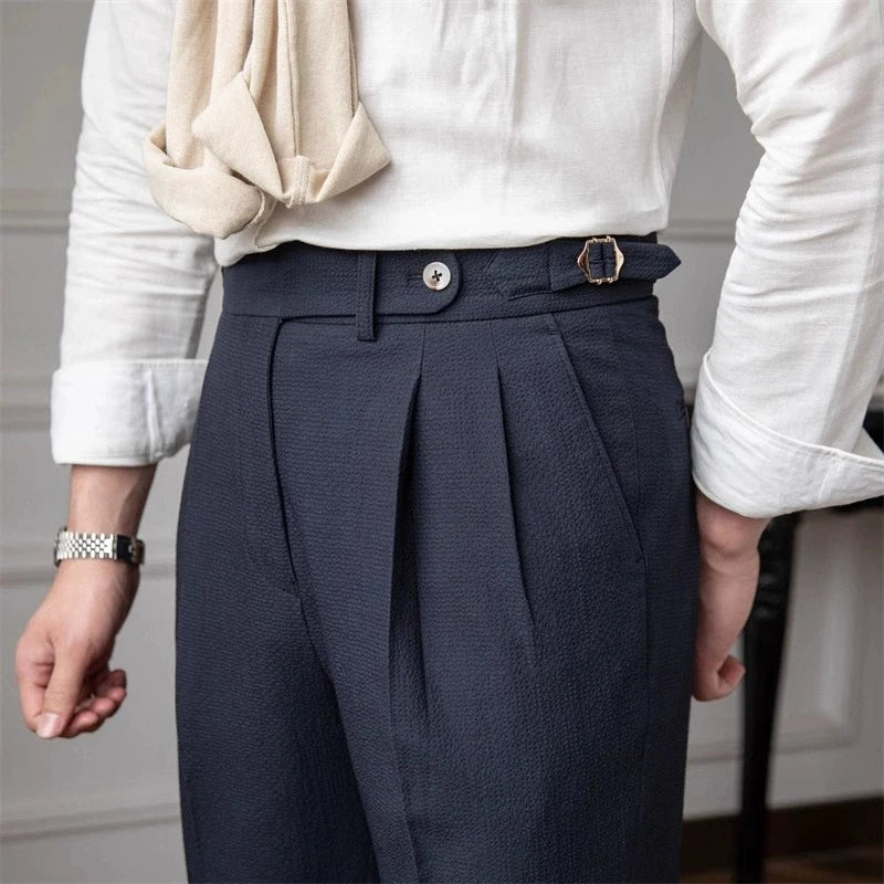 Light Luxury Men's Naples Draped Suit Pants Casual Solid Color Straight Premium Quality Dress Pants Wedding Banquet Business voguable