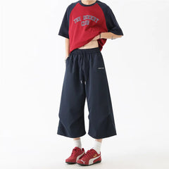 Summer Thin Casual Pants Men Fashion Black Wide Leg Pants Men Streetwear Hip-hop Loose Ice Silk Pants Mens Cropped Trousers voguable