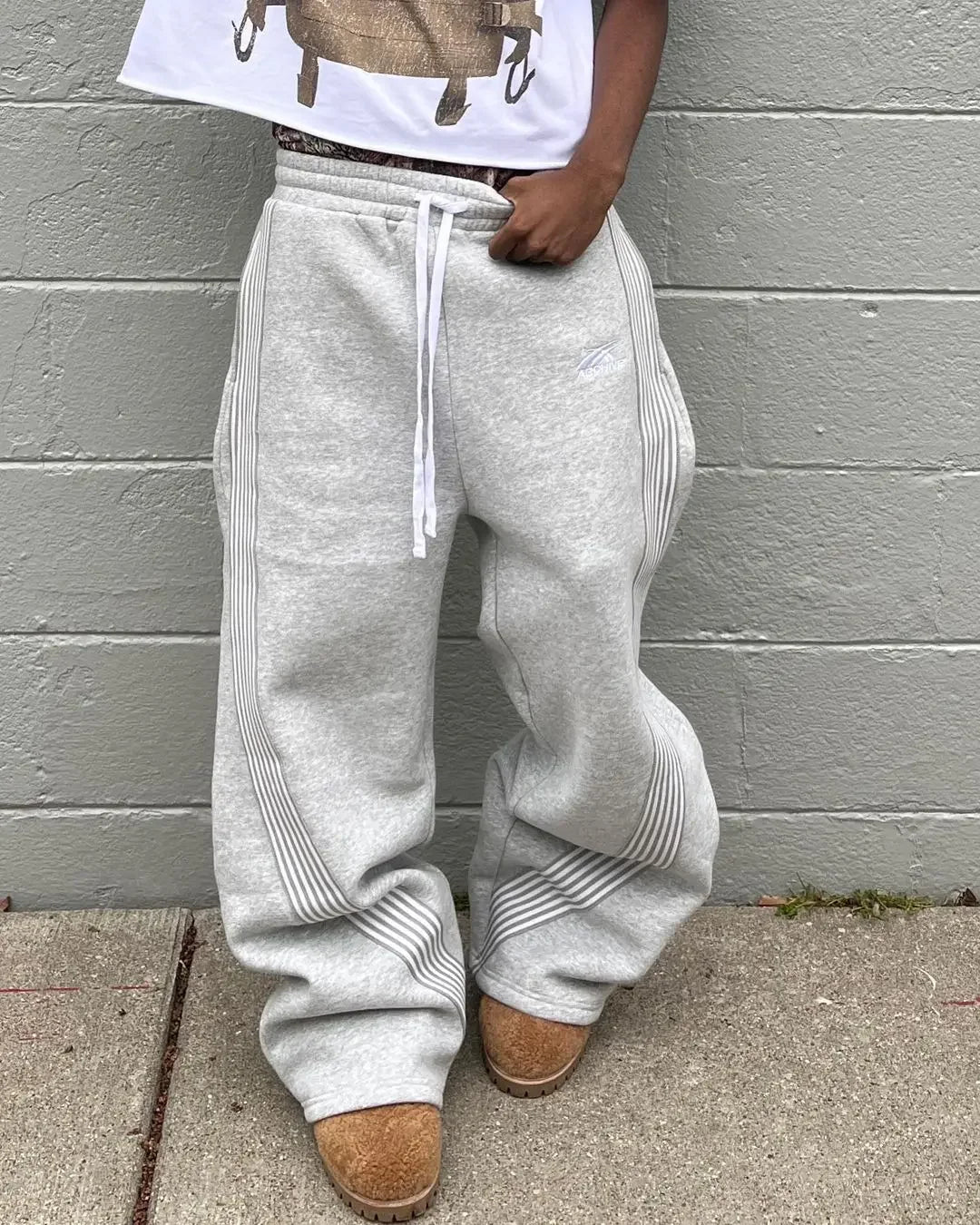 Y2k Embroidered Gray Casual Pants Camo Functional Tactical Functional Men's Women's Premium Jogging Drawstring Sweatpants voguable