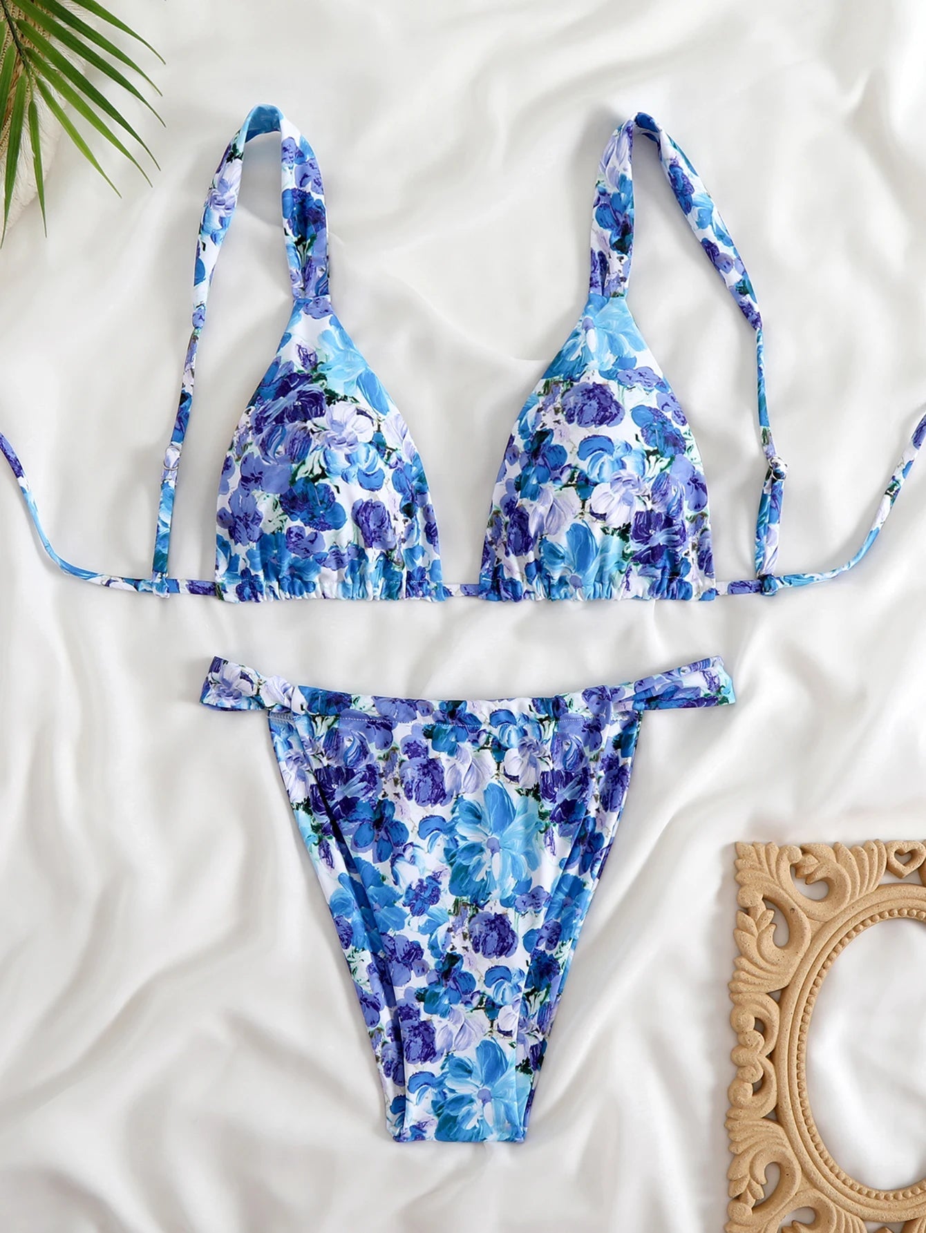 Voguable  Brazilian Thong Bikinis Strappy Swimsuit Women Sexy Printed Swimwear Female Bathers Swimming Bathing Swimming Swim Suit voguable