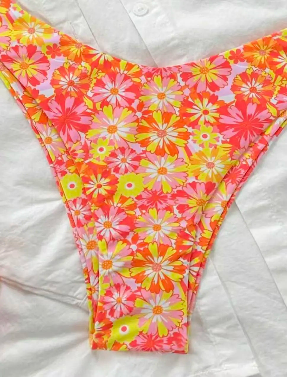 Voguable  Strappy Thong Bikini Women Printed Floral Swimwear Female Sexy Swimsuit Bathers Bathing Swimming Swim Suit Beachwear voguable
