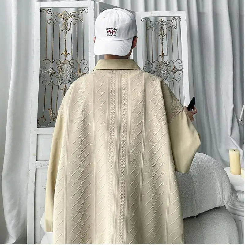 Voguable  plus Size Men's O-Neck Pullover Sweatshirt M-5XL Fake Two-Piece Casual Streetwear Autumn Spring Clothing for Male voguable