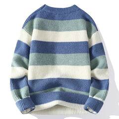 Voguable  Striped Casual Knitted Sweater High Street Fashion Long Sleeved Knitted Sweater Men's Autumn/Winter Warm Y2k Knitted Tops voguable