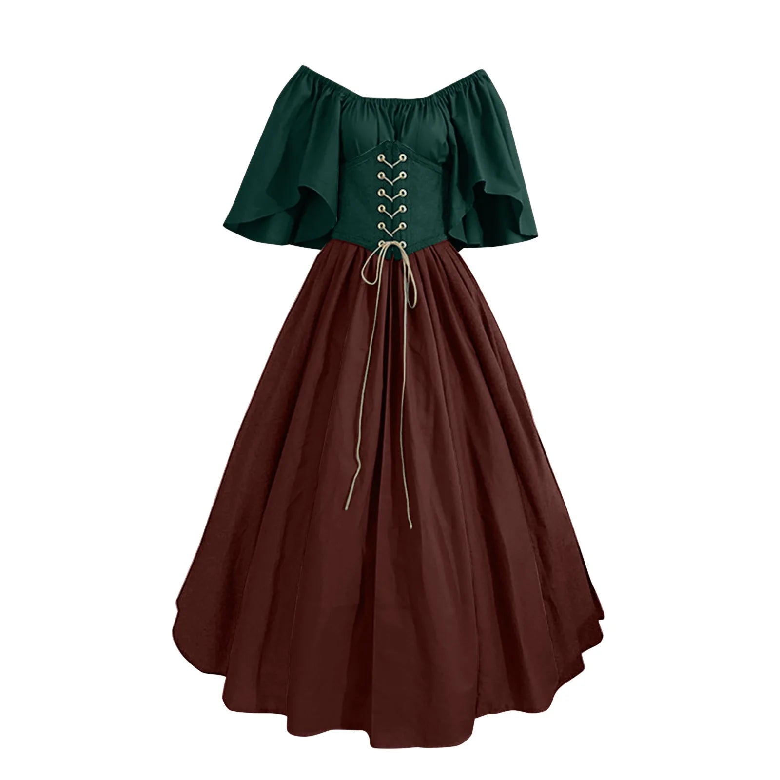 Palace Medieval Costume Women Christmas Dress Vintage Victoria Lace Up Vintage Carnival Party Long Robe Cosplay Fancy Clothing voguable