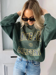 Graphic Sweatshirts for Women Autumn Winter Clothes Designer Washed Vintage Fashion Pullovers Tops Female Loose Sweatshirt voguable