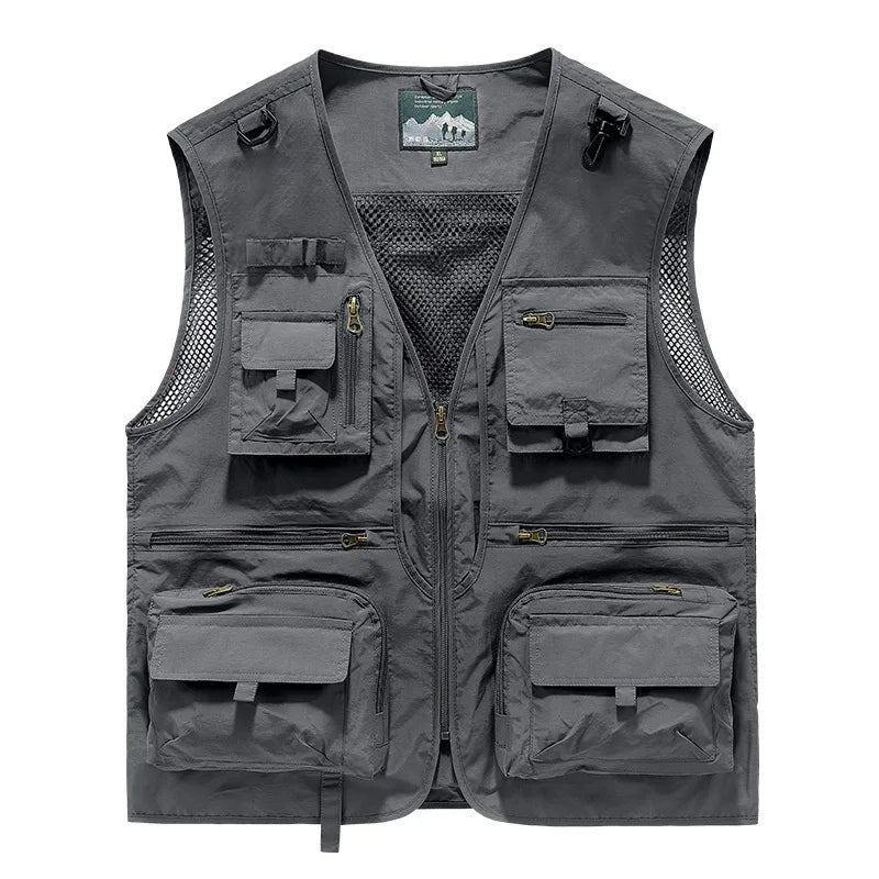 Outdoor Leisure Vest Men's New Multi-Pocket Breathable Outdoor Sports Coat High-Quality Design Leisure Vest Men voguable