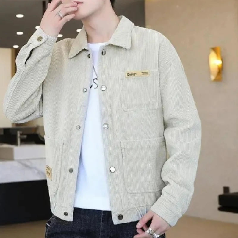 Voguable  High Quality Men's Corduroy Coats 2023 New Spring Autumn Casual Multi-pocket Thin Bomber Jackets Men Workwear Oversize M-5XL voguable