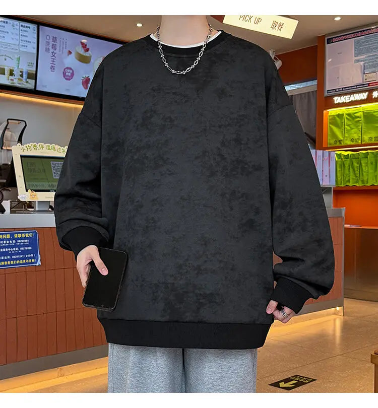 2025 Spring Casual Fashion Tie-dye Hoodies for Men Sweatshirt O Neck Black White Hip Hop Pullover Streetwear Korean Harajuku voguable