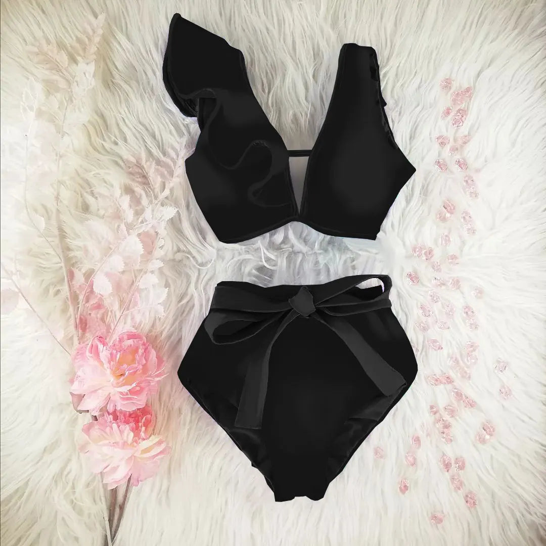 New High Waist Bikini Swimwear Women Swimsuit Push Up Bikinis Women Bathing Suit Biquini Ruffle Bikini Summer Beach Wear voguable