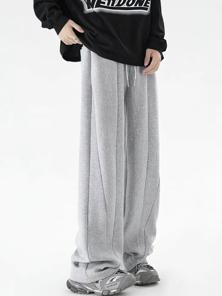 Voguable  Y2k Flared Sweatpants Men Streetwear Sport Straight Heavy Duty Wide Leg Casual Pants Outdoor Hiking Long Trousers Male voguable